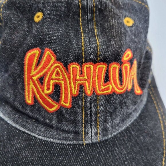 KAHLUA Music For Your Mouth Hat Strapback Baseball Vintage 90s Cap Denim Trucker - Picture 3 of 9